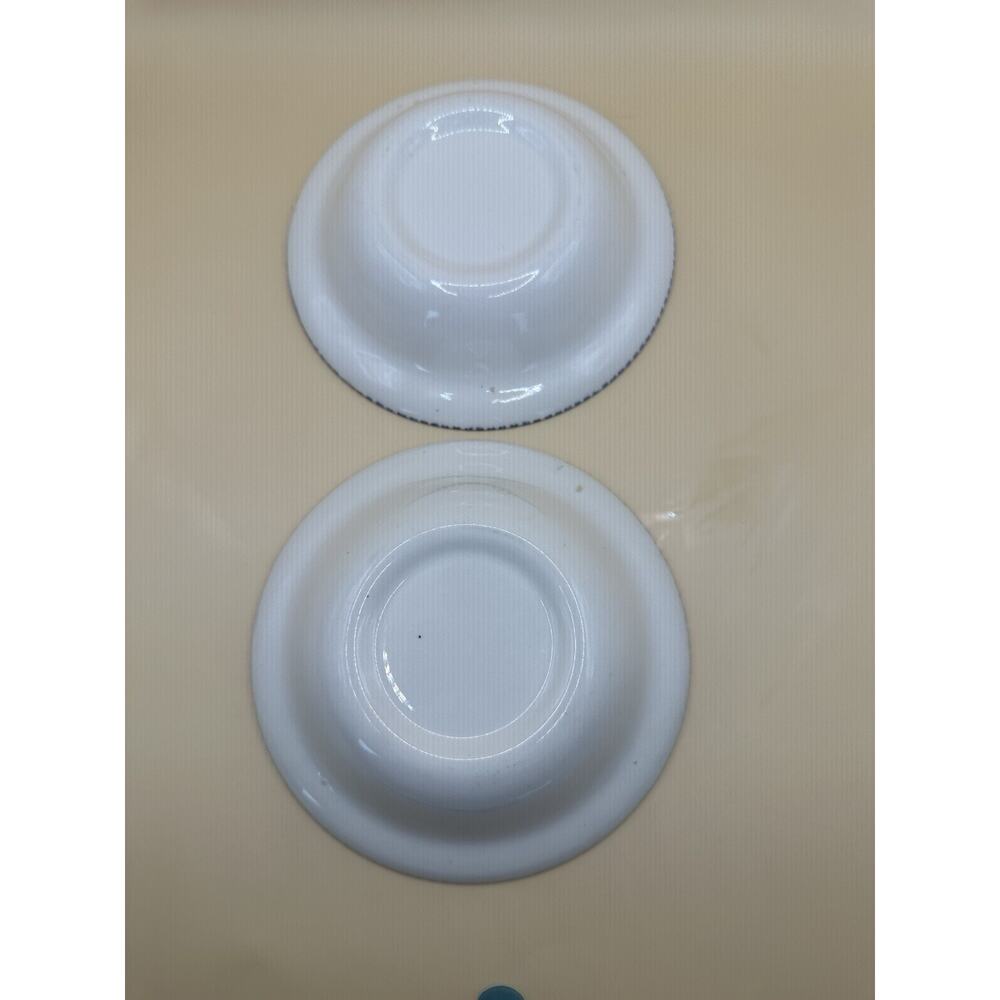 Set Of 2 Royal Currier and Ives Blue Rimmed Fruit Bowl Old Farm Gate USA - Picture 5 of 5